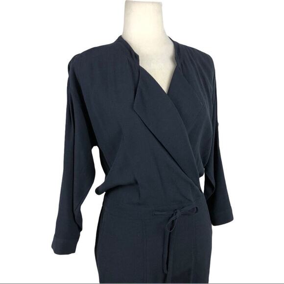 Madewell Womens Navy Novelist Preppy Cropped Jumpsuit Drawstring Size XS - Picture 3 of 13